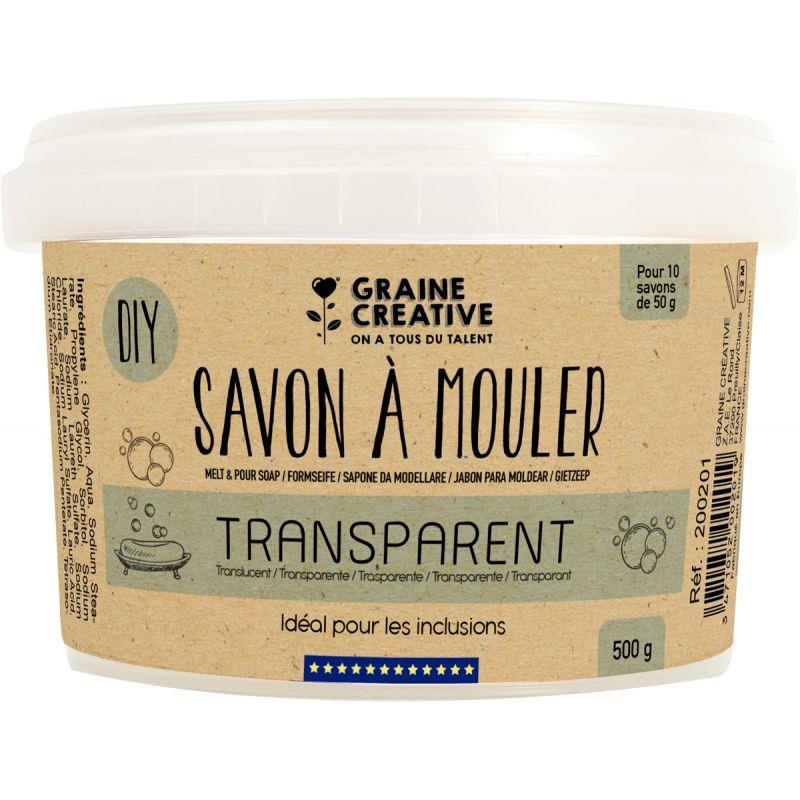 Image de  Pot de 500 grammes de savon à mouler transparent 
