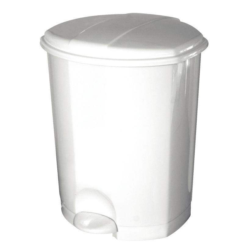 Image de  Poubelle à pédale en plastique 18L blanche 