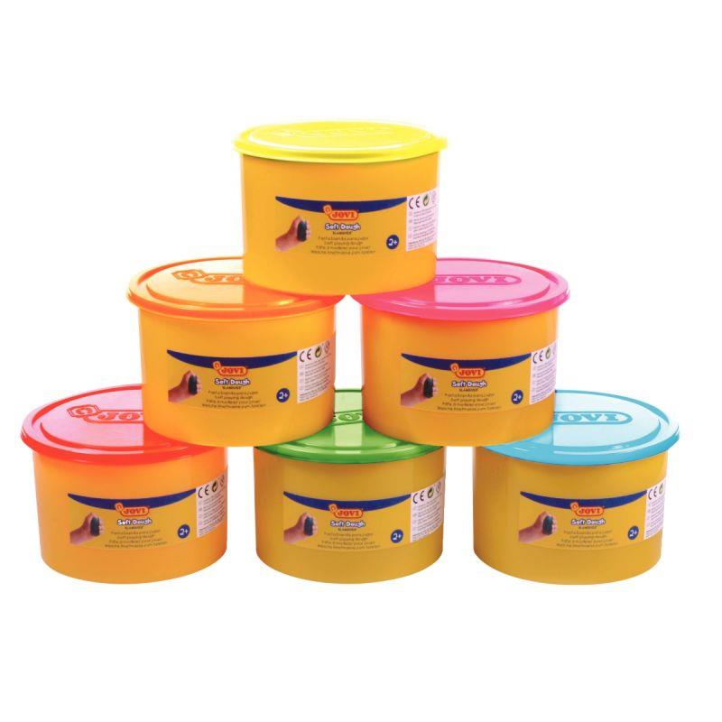 Image de  Pack de 6 pots de 460 grammes de pâte à jouer blandiver couleurs Fluo 
