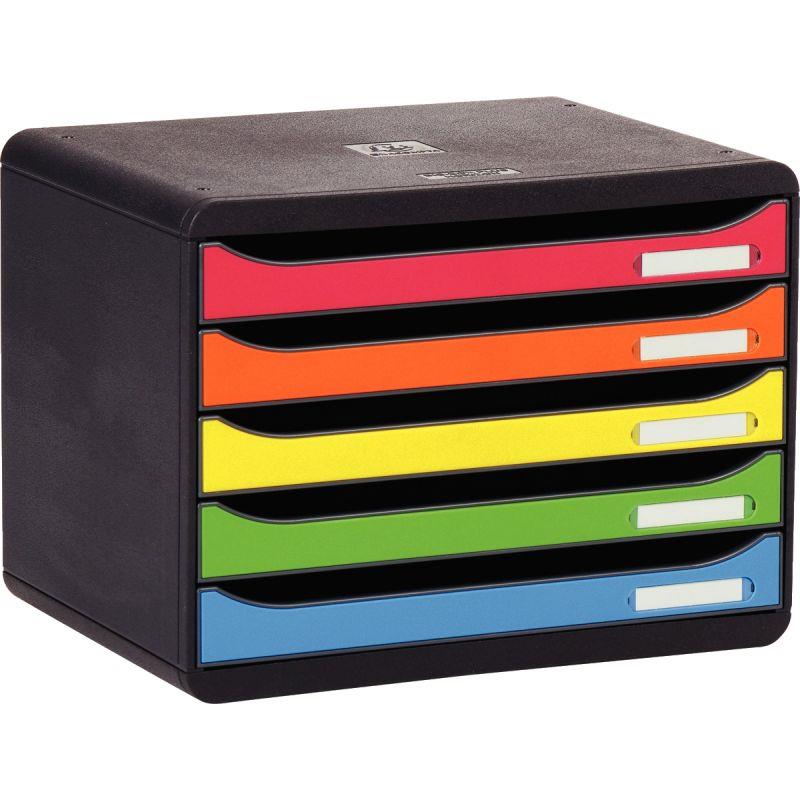 Image de  Module 5 tiroirs BIGBOX+ à l''italienne noir/arlequin 