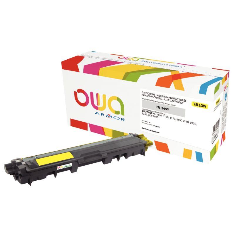 Image de  OWA toner laser jaune haute capacité remanufacturé compatible Brother TN245Y 