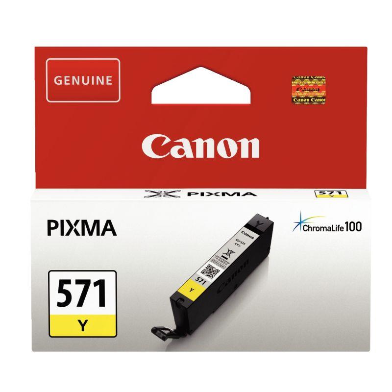 Image de  Canon 571 cartouche jet d''encre jaune authentique (CLI571Y) 