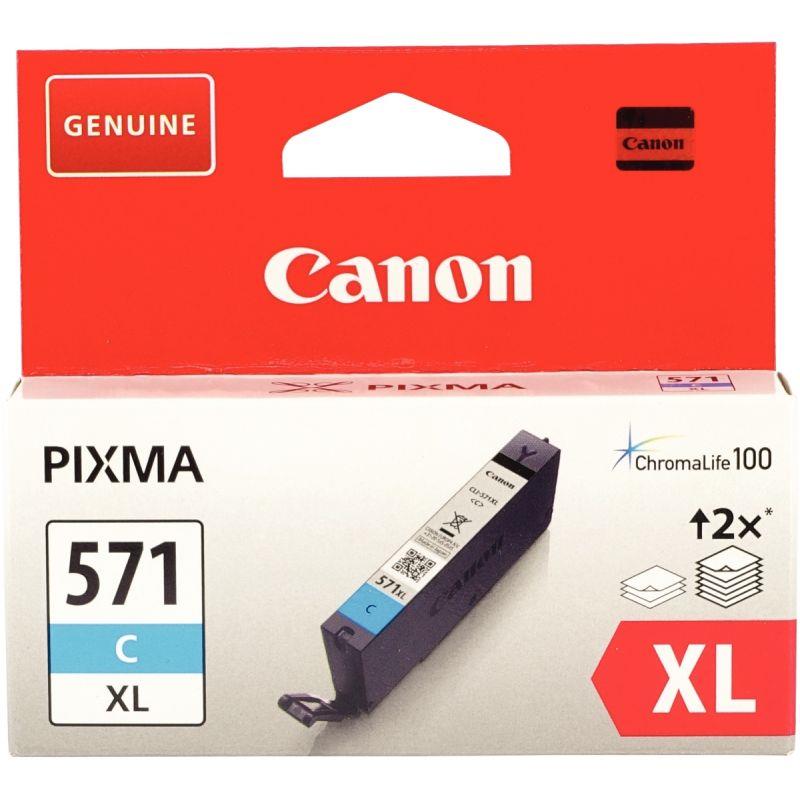 Image de  Canon 571XL cartouche jet d''encre cyan haute capacité authentique (CLI571C XL) 