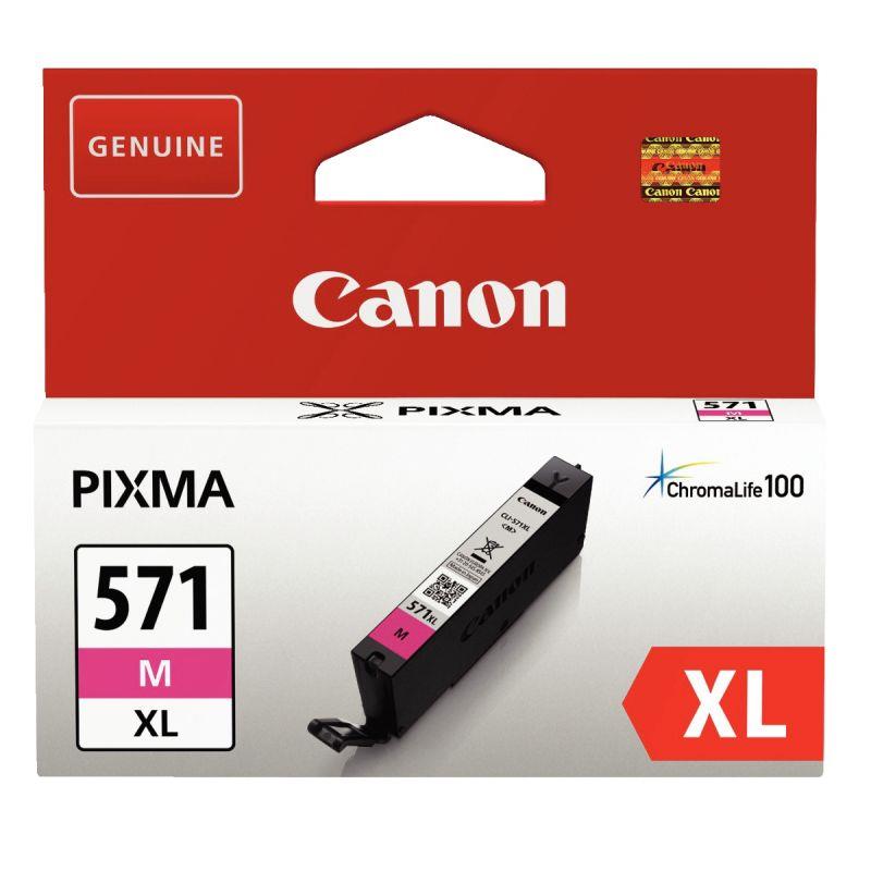 Image de  Canon 571XL cartouche jet d''encre magenta haute capacité authentique (CLI571M XL) 