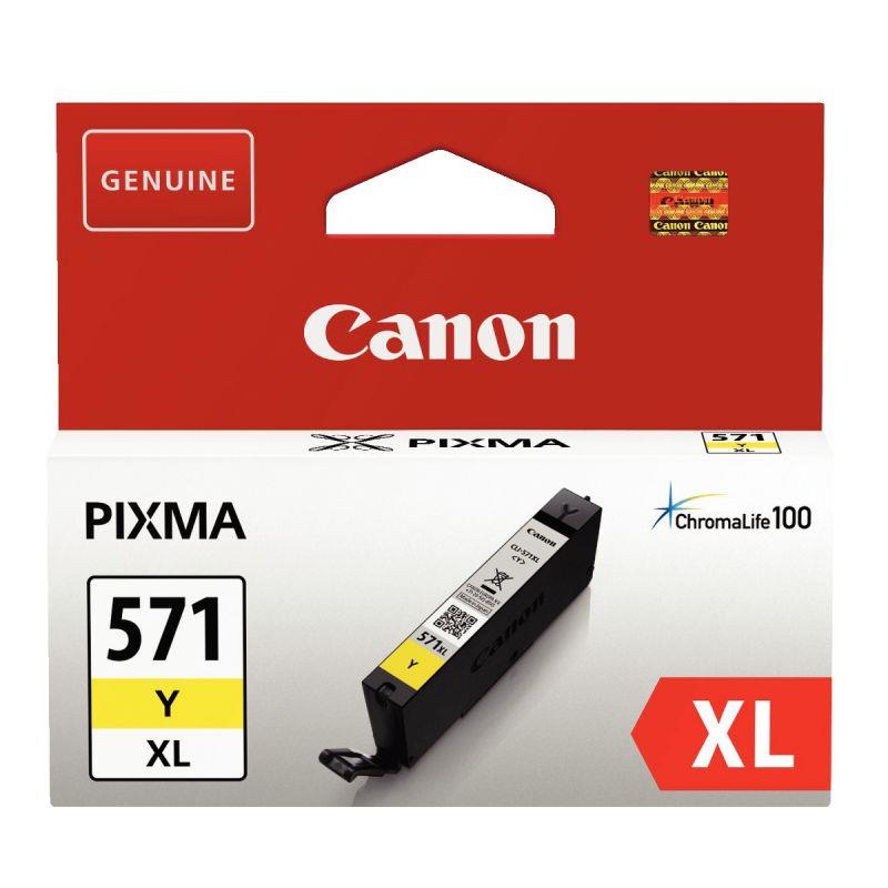 Image de  Canon 571XL cartouche jet d''encre jaune haute capacité authentique (CLI571Y XL) 