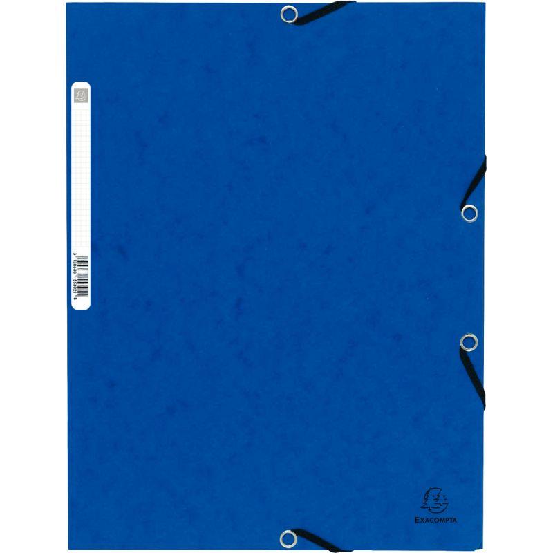Image de  Chemise 3 rabats à élastiques en carte lustrée 355g, bleu 