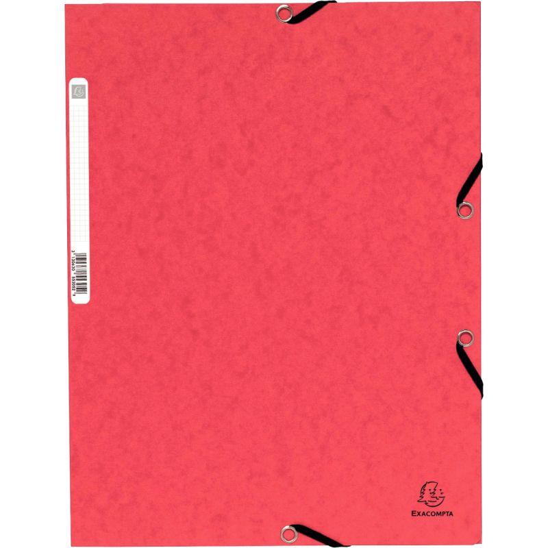 Image de  Chemise 3 rabats à élastiques en carte lustrée 355g, rouge 