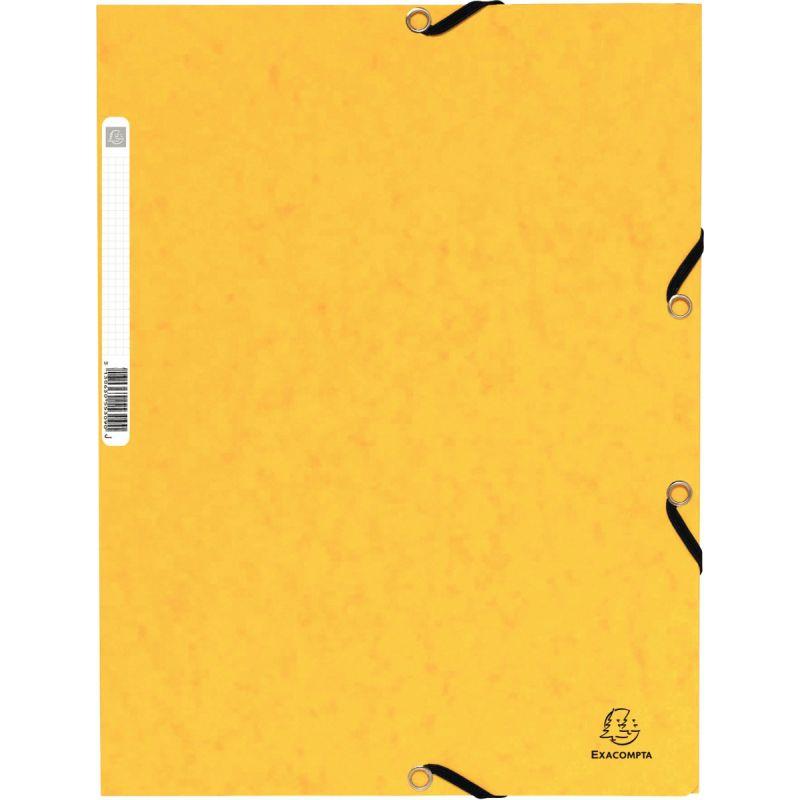 Image de  Chemise 3 rabats à élastiques en carte lustrée 355g, jaune 