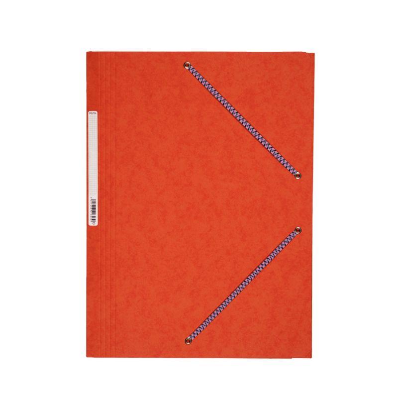 Image de  Chemise 3 rabats à élastiques en carte lustrée 5/10ème 350g, orange 