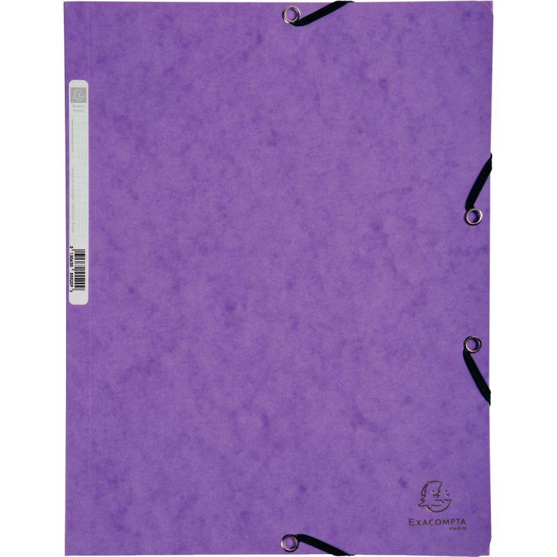 Image de  Chemise 3 rabats à élastiques en carte lustrée 355g, violet 