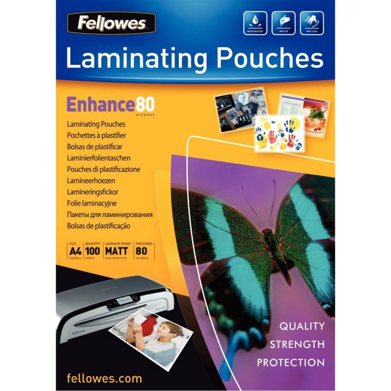 Image de  Boîte de 100 pochettes de plastification A4 80 microns mat 
