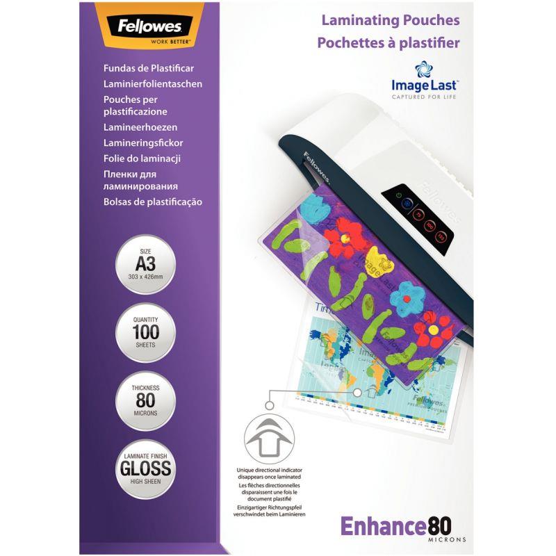 Image de  Boîte de 100 pochettes de plastification A3 80 microns 