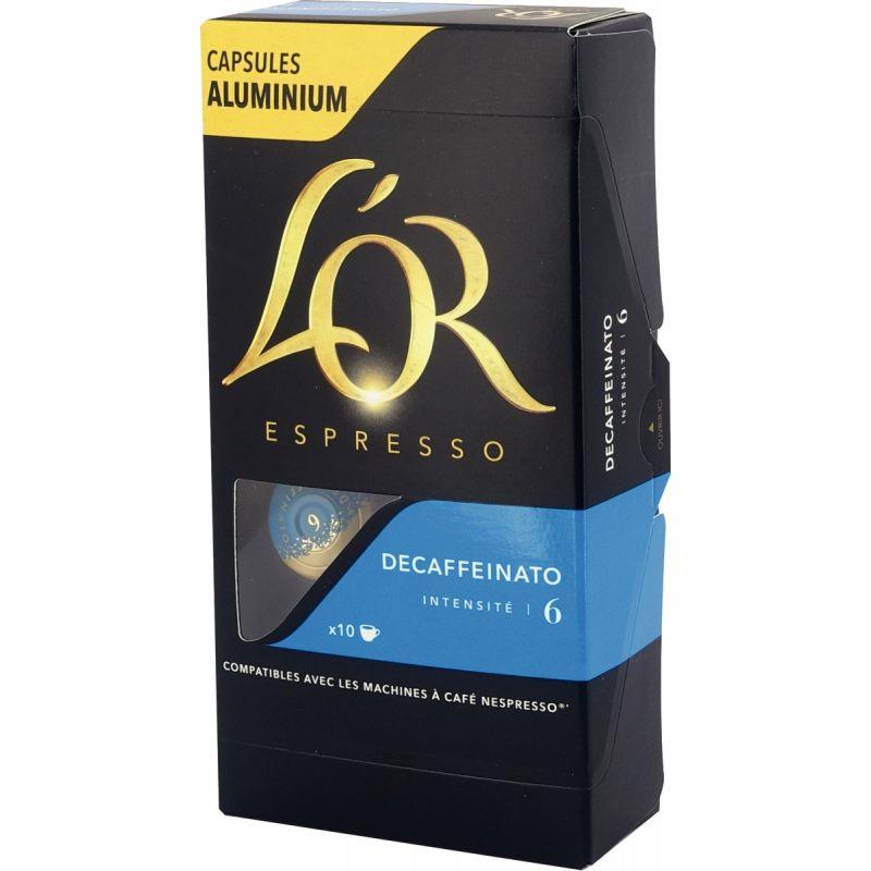 Image de  Boite de 10 capsules café OR Décafeiné 