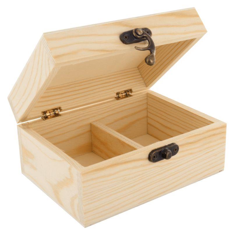 Image de  Boite à thé en bois 2 compartiments 