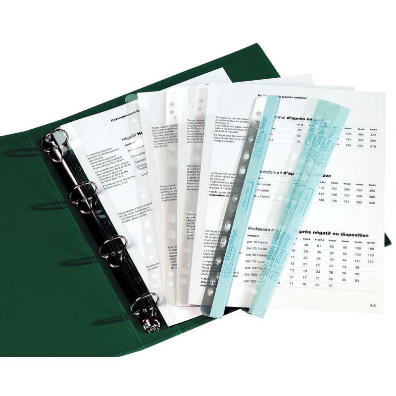 Image de  Pochette de 50 bandes adhésives perforation universelle pour format A4 