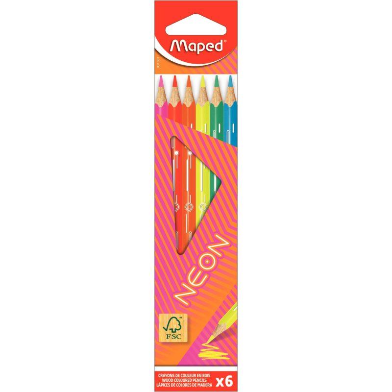 Image de  Pochette de 6 crayons de couleur Color''Peps fluo 