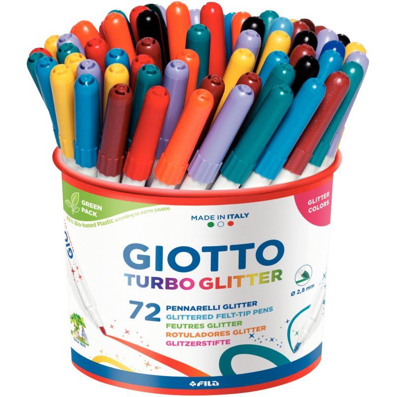 Image de  Pot de 72 feutres Turbo Glitter assortis 