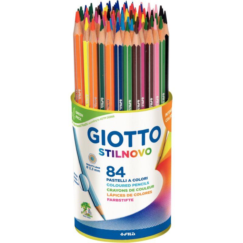 Image de  Pot de 84 crayons de couleur Stilnovo assortis 