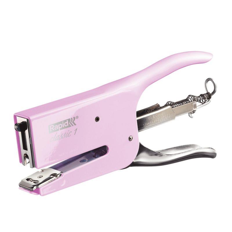 Image de  Agrafeuse pince K1 50 feuilles rose 
