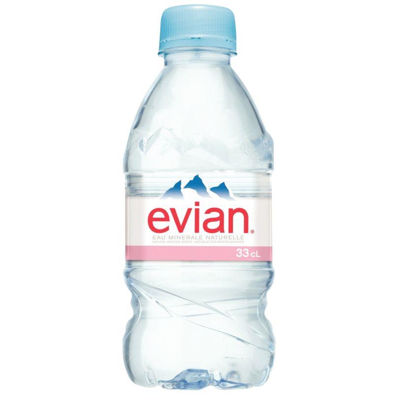 Image de  Lot de 24 bouteilles d''eau EVIAN 33cl 