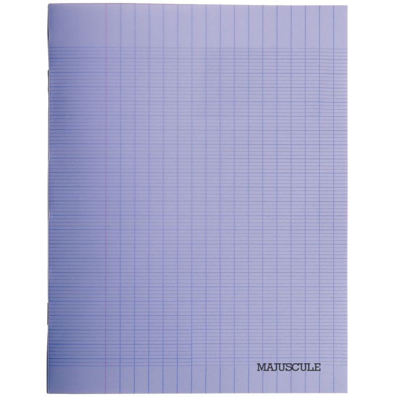Image de  Piqûre 48 pages MAJUSCULE, format 24x32 cm, papier blanc 90g, seyès, couverture polypropylène violet 