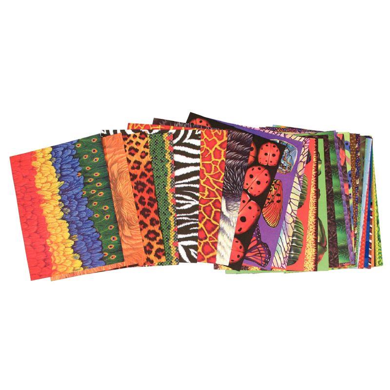 Image de  Paquet de 96 feuilles en papier motifs animaux assortis 74 grammes 