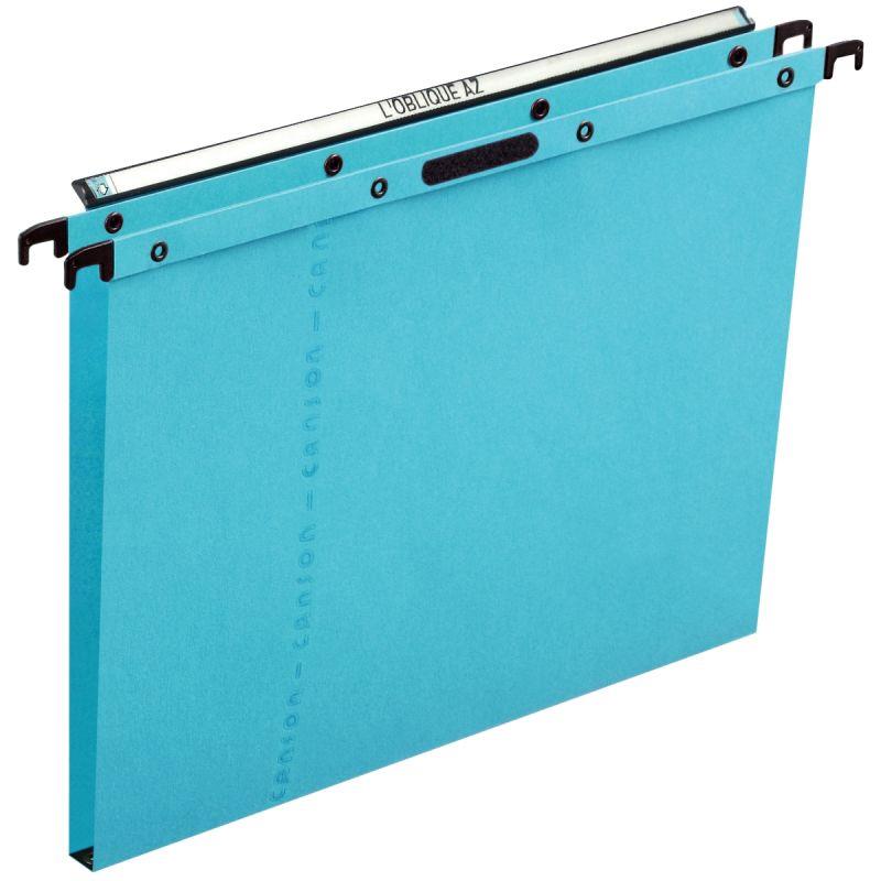 Image de  Paquet de 25 dossiers suspendus VELCRO ULTIMATE en kraft 240g pour tiroir, dos 15 mm, bleu 