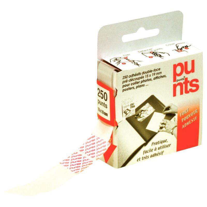 Image de  Boîte de 250 pastilles adhésives double-face pré-découpées PUNTS 