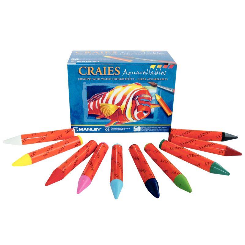 Image de  Boîte de 50 pastels aquarellables assorties 