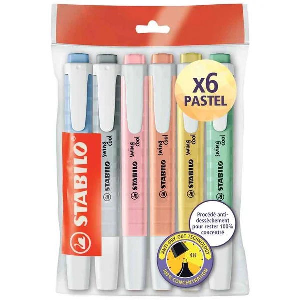 Image de  Étui de 6 surligneurs Swing Cool pastel 