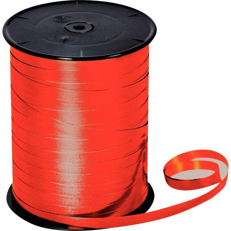Image de  Bobine de 250m de longueur sur 7 mm de largeur de bolduc lisse coloris rouge métallisé 