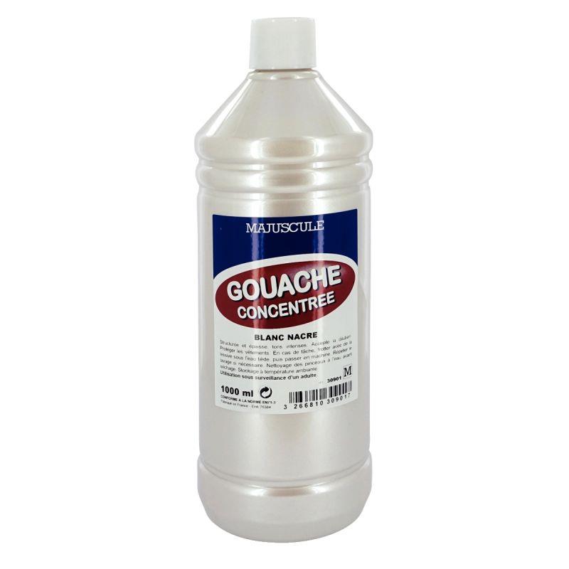 Image de  Flacon 1L de gouache concentrée MAJUSCULE, coloris blanc nacré 