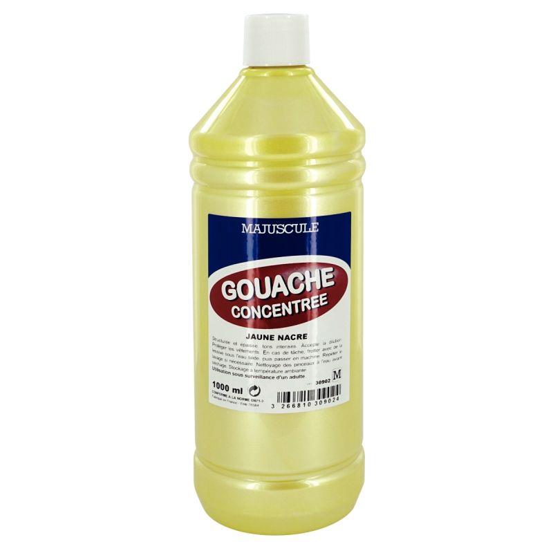 Image de  Flacon 1L de gouache concentrée MAJUSCULE, coloris jaune nacré 
