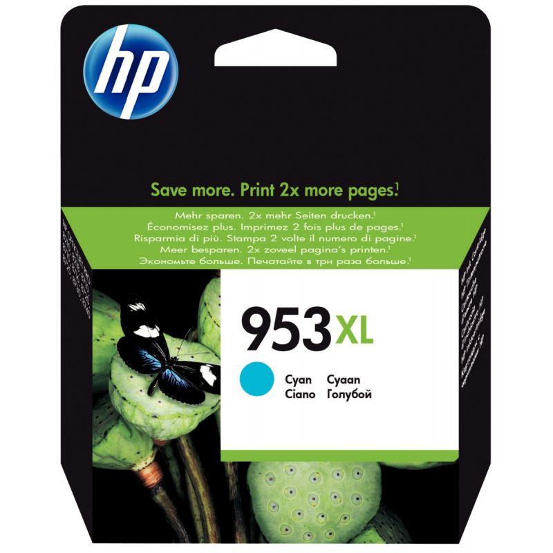 Image de  HP 953XL cartouche d''encre cyan grande capacité authentique (F6U16AE) 
