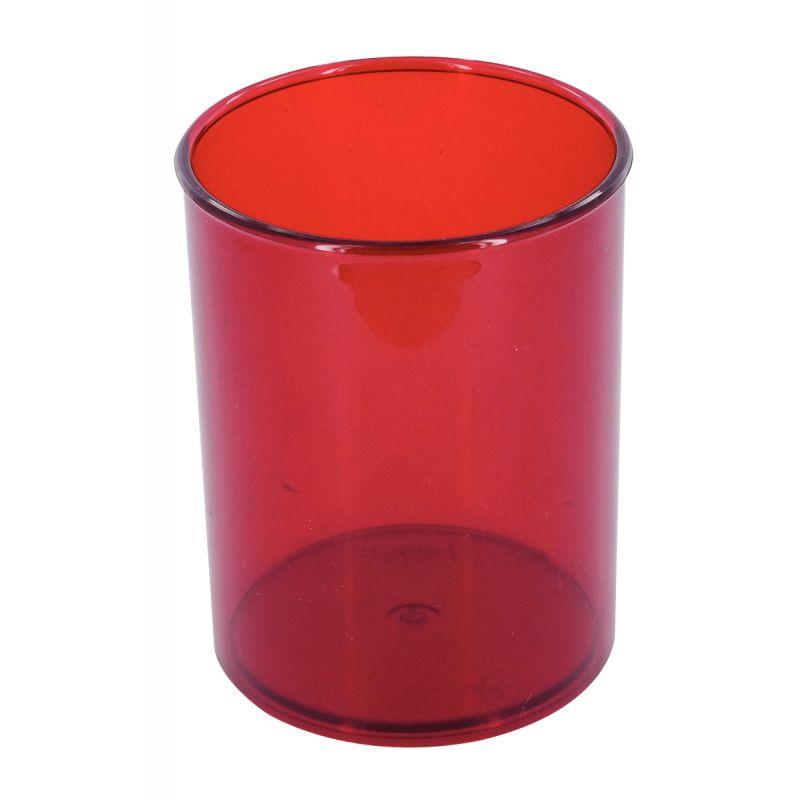 Image de  Pot à crayons FLUOR rouge transparent 