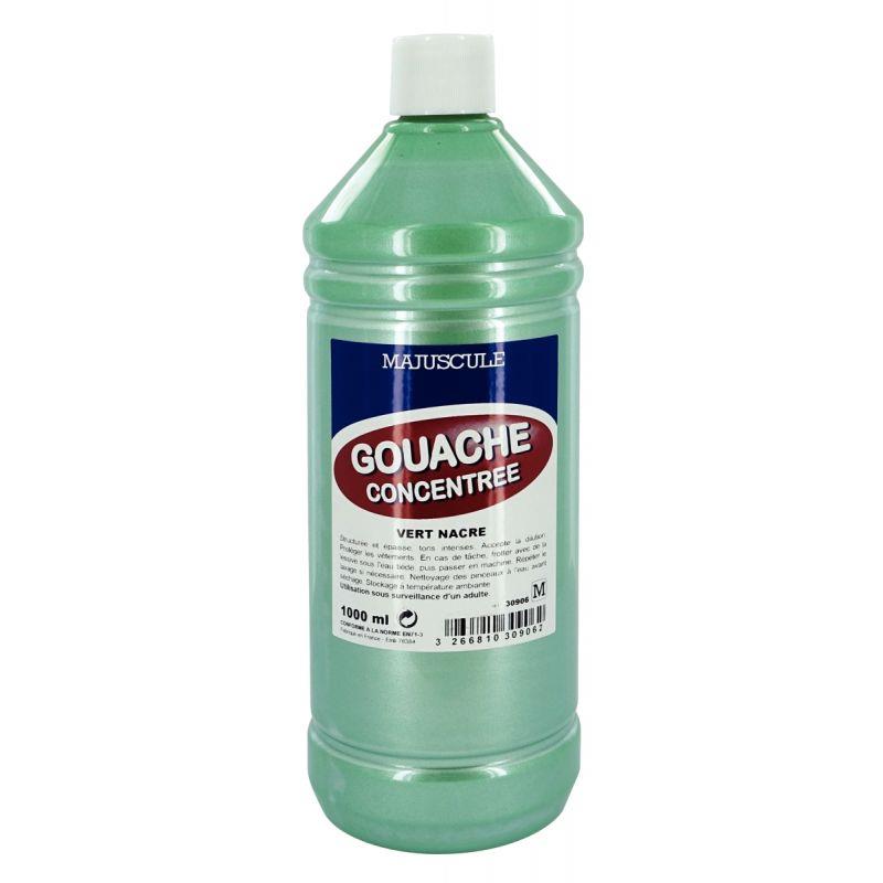 Image de  Flacon 1L de gouache concentrée MAJUSCULE, coloris vert nacré 