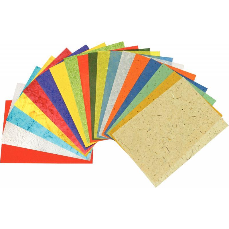 Image de  Sachet de 18 feuilles de papier naturel, format 23 x 33 cm 