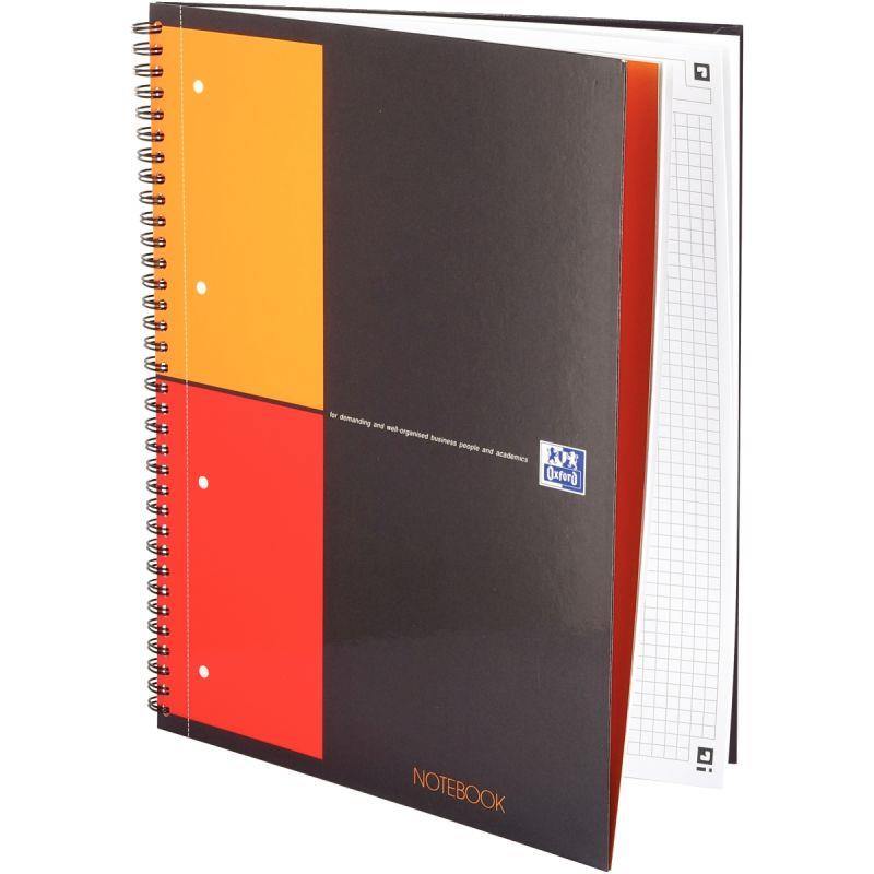 Image de  Cahier à reliure intégrale NOTEBOOK format A4+ quadrillé 5x5, 160 pages perforées 