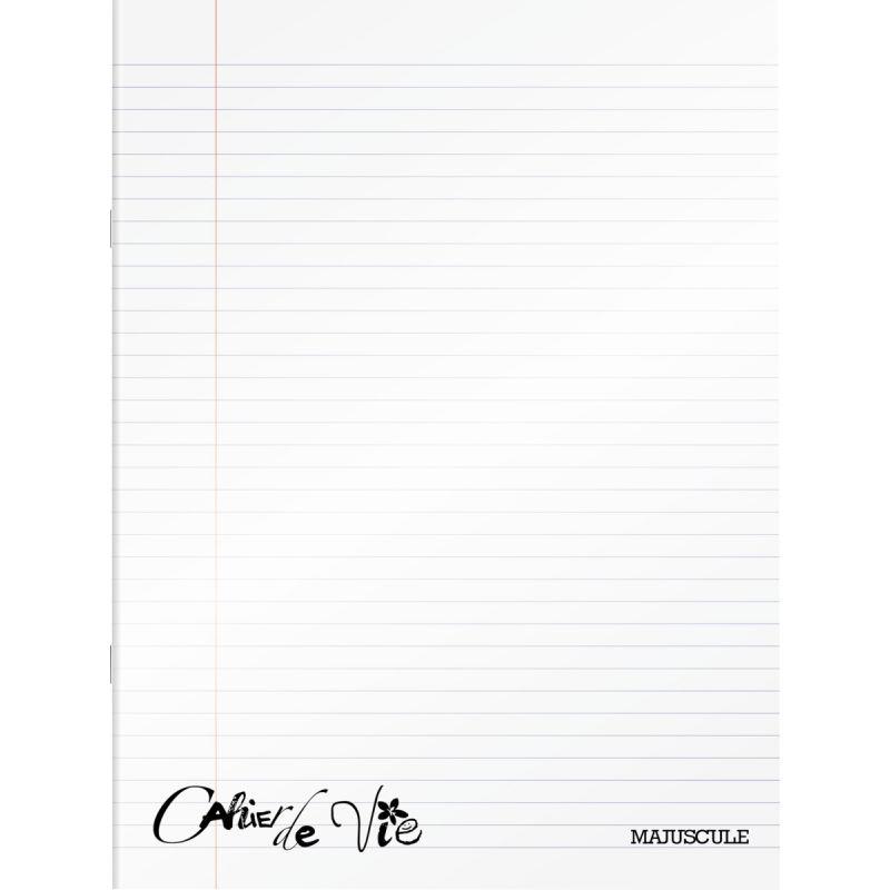 Image de  Cahier de vie 96 pages MAJUSCULE, format 24x32 cm, ligné/uni, couverture PP incolore 