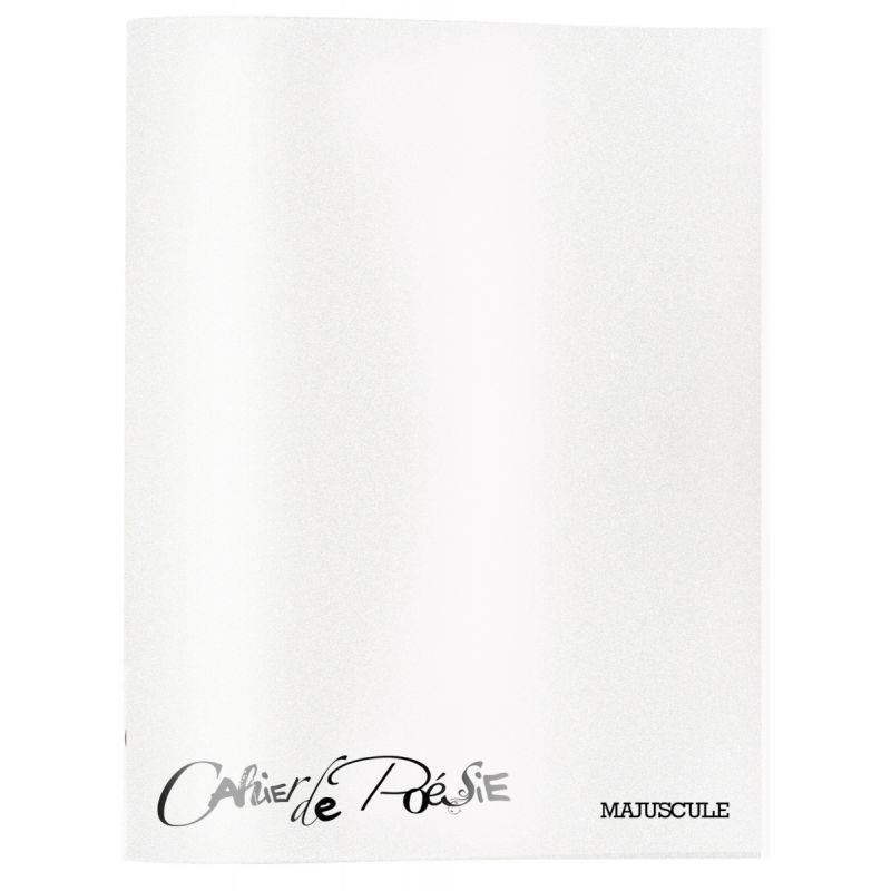 Image de  Cahier de poésie 48 pages MAJUSCULE, 24x32 cm, seyès/uni 90g, couverture PP incolore 