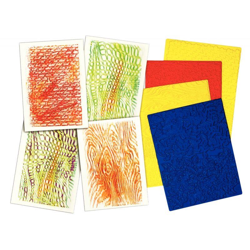 Image de  Sachet de 4 plaques à embosser, les textures 