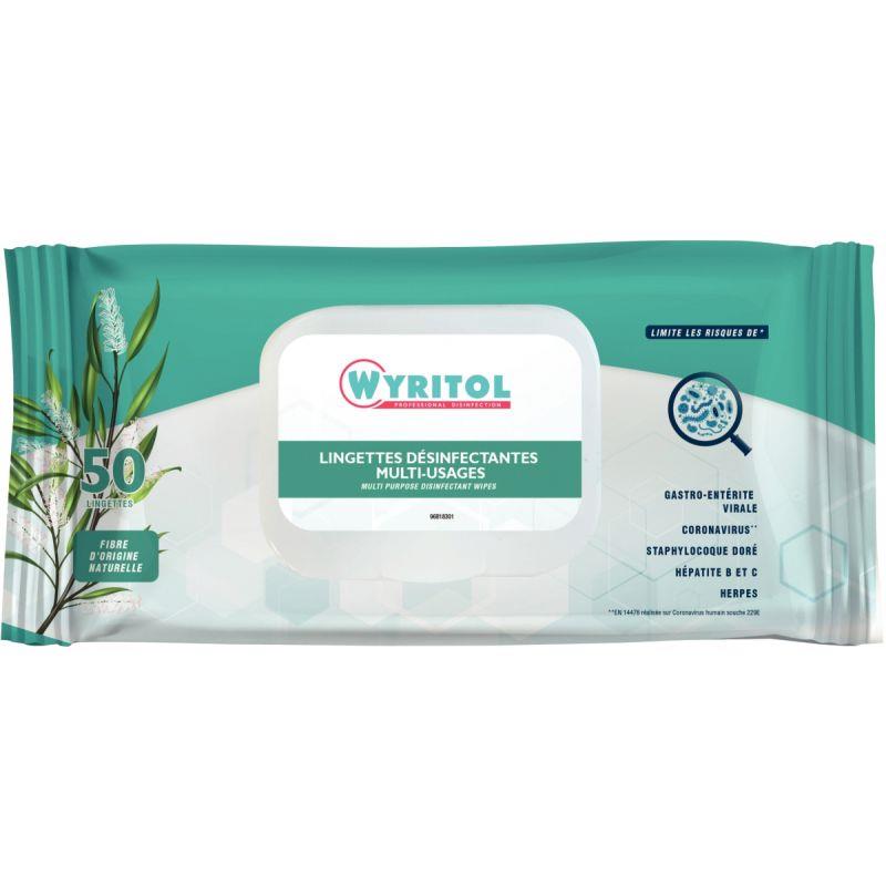 Image de  Paquet de 50 lingettes WYRITOL  désinfectantes multi-usages 