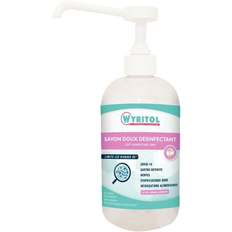 Image de  Flacon pompe 500ml savon liquide désinfectant 