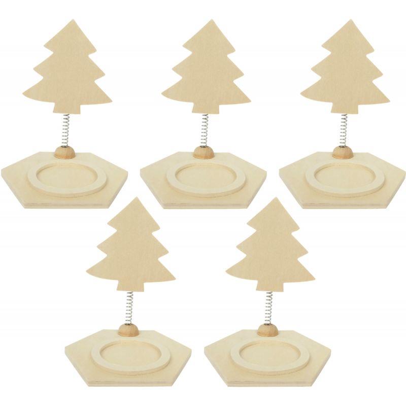Image de  Lot de 5 bougeoirs sapin à ressort 