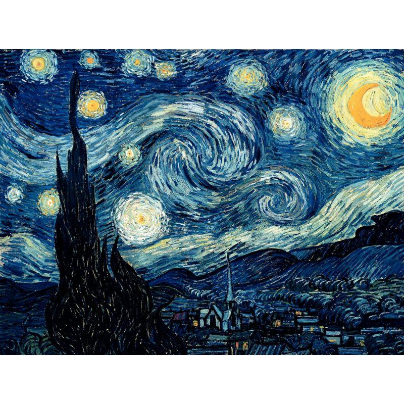 Image de  Puzzle d''art en bois d’environ 50 pièces, NUIT ETOILEE de Vincent VAN GOGH 