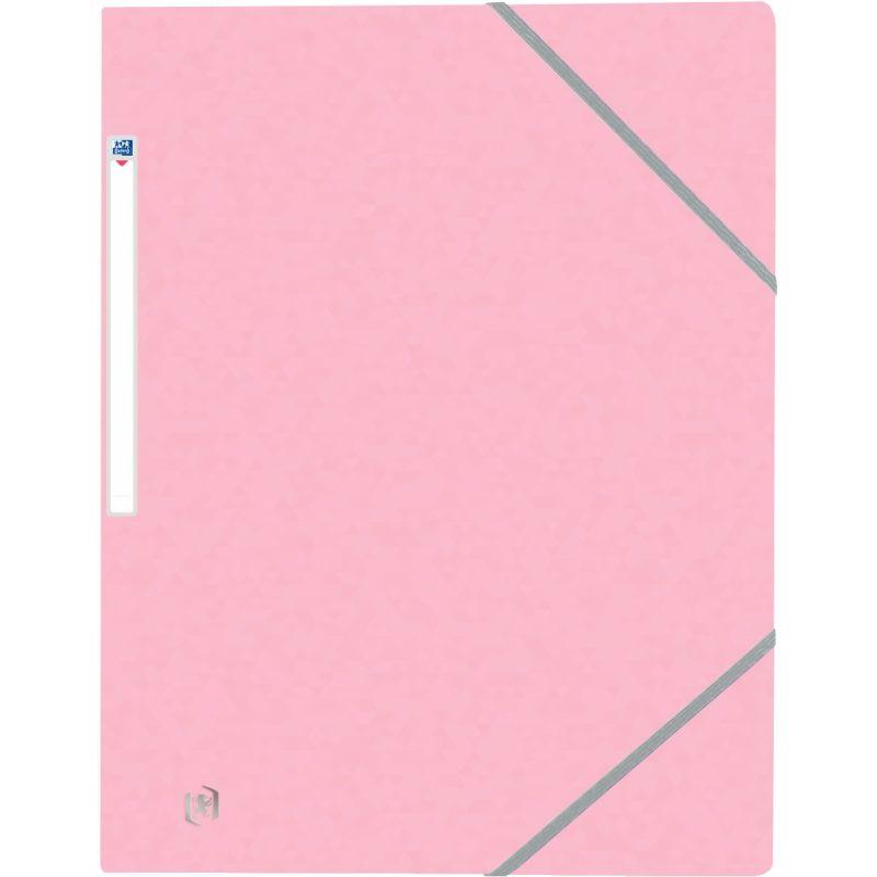Image de  Chemise 3 rabats à élastiques TOP FILE+ en carte lustrée 4/10ème 390g, rose pastel 