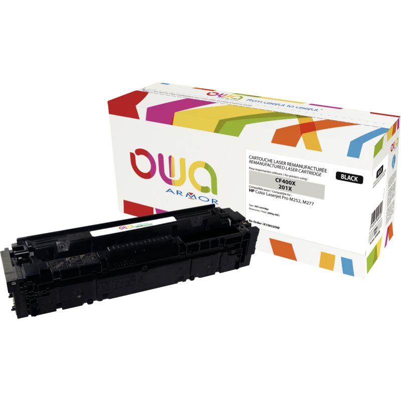 Image de  OWA cartouche laser noire haute capacité remanufacturée compatible HP 201X (CF400X) 