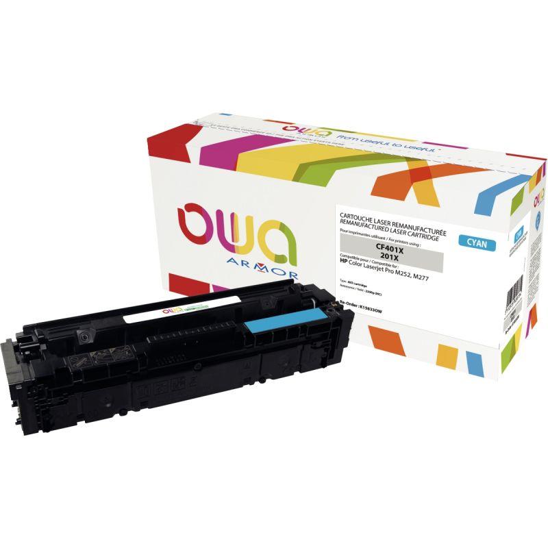 Image de  OWA cartouche laser cyan haute capacité remanufacturée compatible HP 201X (CF401X) 