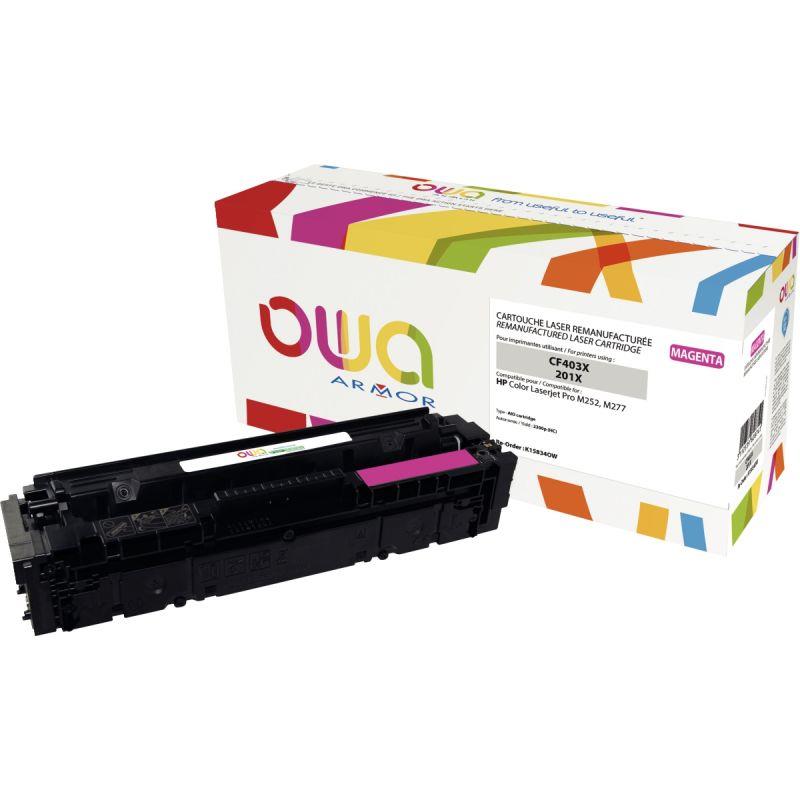 Image de  OWA cartouche laser magenta haute capacité remanufacturée compatible HP 201X (CF403X) 