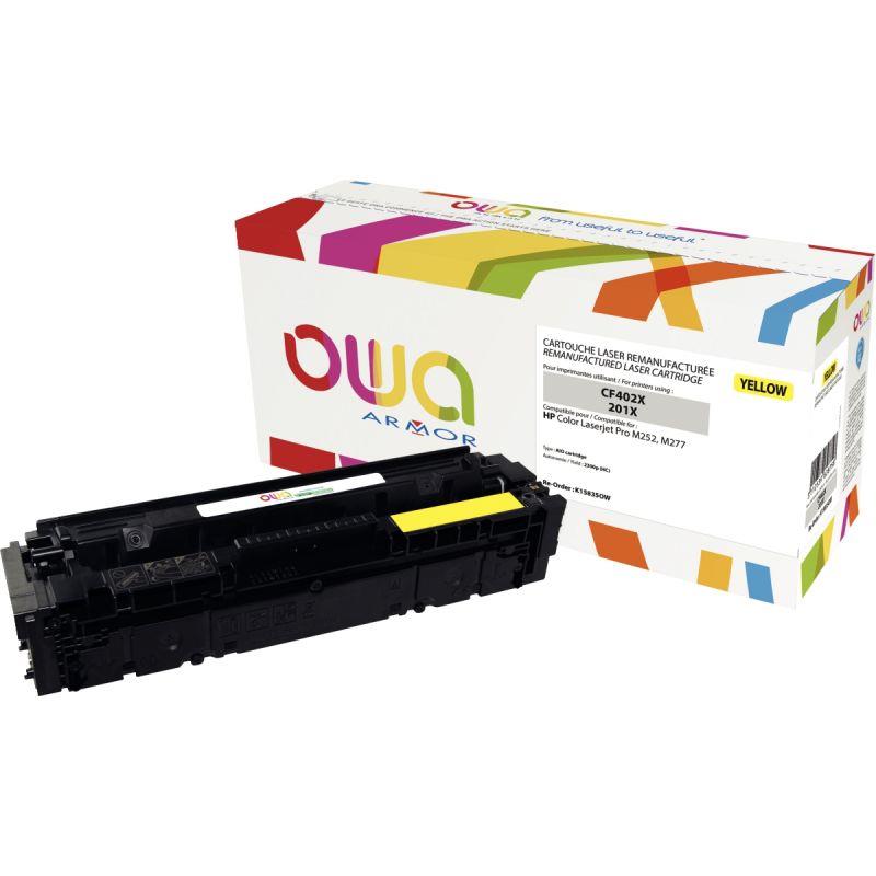 Image de  OWA cartouche laser jaune haute capacité remanufacturée compatible HP 201X (CF402X) 